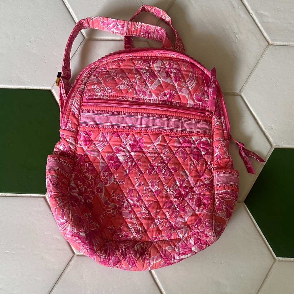 Vera Bradley Floral Pink Quilted Backpack
